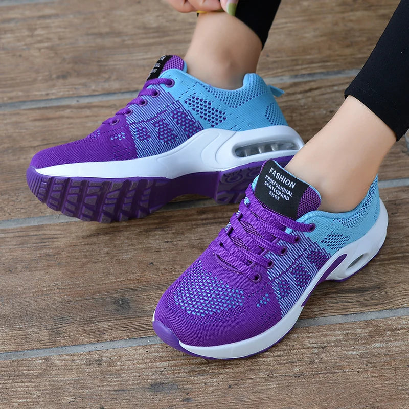 New oversized women's shoes, mesh breathable sports shoes, women's soft sole air cushion shoes, casual running shoes trend