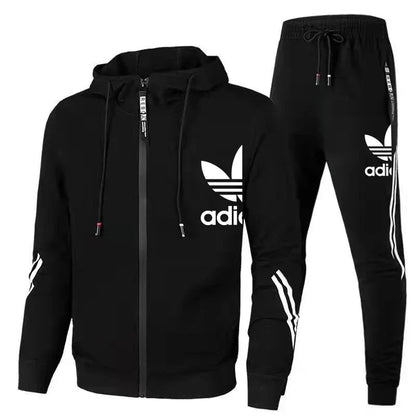 Slim Fit Brand Sportswear Vest Long Sleeve High Quality Running 2 Piece Set Sweatpants Men Winter Sports Suit Men Clothing