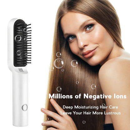 Wireless Heating Negative Ions Hair Care Comb Straightener Professional Ironing Electric Hair Brush Salon Hair Styling Tools