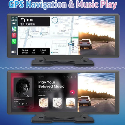 10.26 Inch 4K Display Car Radio Wireless Carplay Android Auto Bluetooth 5G WIFI HD Touch Screen Car DVR Dashboard Video Recorder