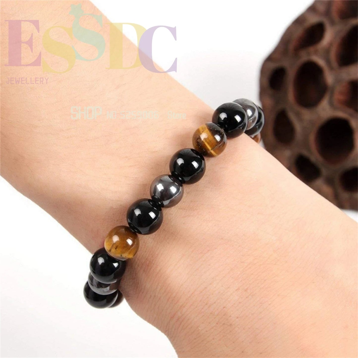 Natural Men for Magnetic Health Protection Tiger Eye Black Obsidian Hematite Beads Bracelets Women Soul Jewelry Gift for Family