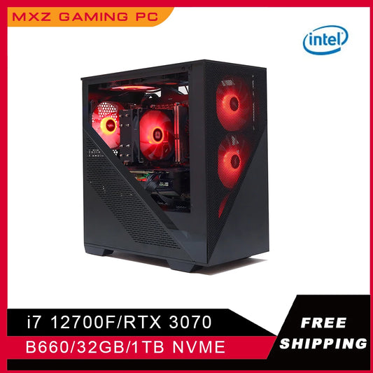 MXZ DIY Pc Gaming I7  12700F Graphics Card RTX3060ti/3070 B660 32GB 1TB NVME Pc Gamer Complete For Customize pc