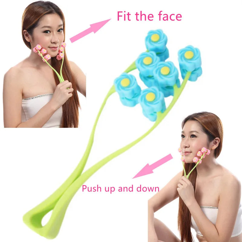 1Pcs Flower Shape Facial Massager Roller Manual Face-lift Neck Slimming Relaxation  Anti Wrinkle Beauty Tools Skin Care Health