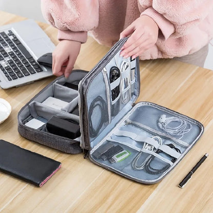 Cable Storage Bag Waterproof Digital Electronic Organizer Portable USB Data Line Charger Plug Storage Bag Travel Cable Organizer