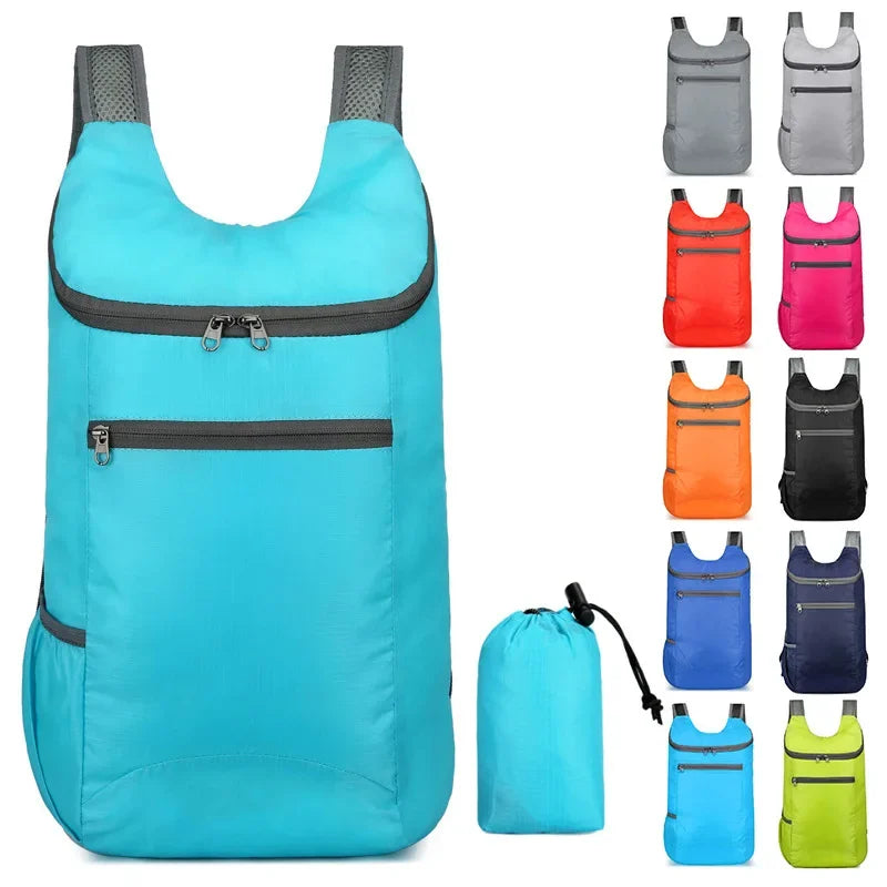 Outdoor Unisex Waterproof Foldable Backpack Large Capacity Portable Camping Hiking Travel Daypack Leisure Men Women Sport Bags