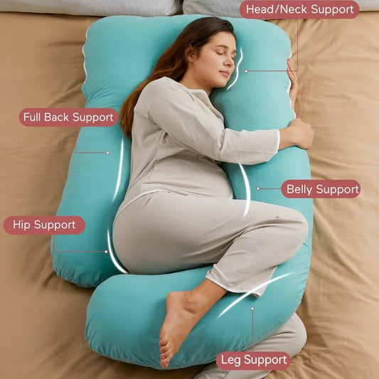 Pregnant Women Pillows Casual Universal Simple Solid Color Soft Abdomen Waist Support U-Shaped Cushion Maternity Body Pillow