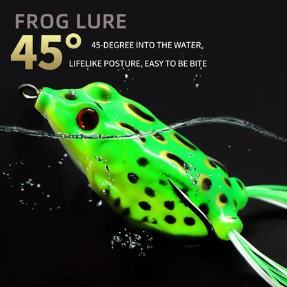 Frog Lures 2pcs Soft Tube Bait Plastic Fishing Lure With Hooks Top Water Soft 3D Eyes Artificial Wild Hanging Fishing Bait Tool