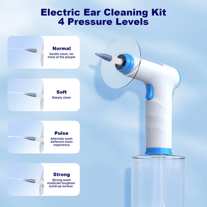 Electric Ear Wax Removal Tool 4 Pressure Mode Ear Flush Kit with Ear Cleaner Health Care for Adults Child Ear Canal Washer Kits