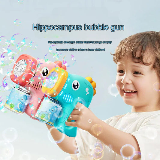 Children's electric bubble gun, toy bubble machine with light automatic soap blower, outdoor party game, children's gift 2024