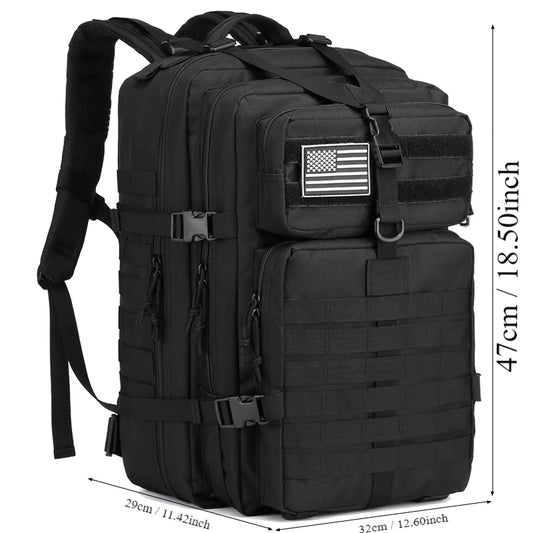 Outdoor Backpack Molle Bag 45L Waterproof Daypack 3 Day Bug out Bag Backpacks