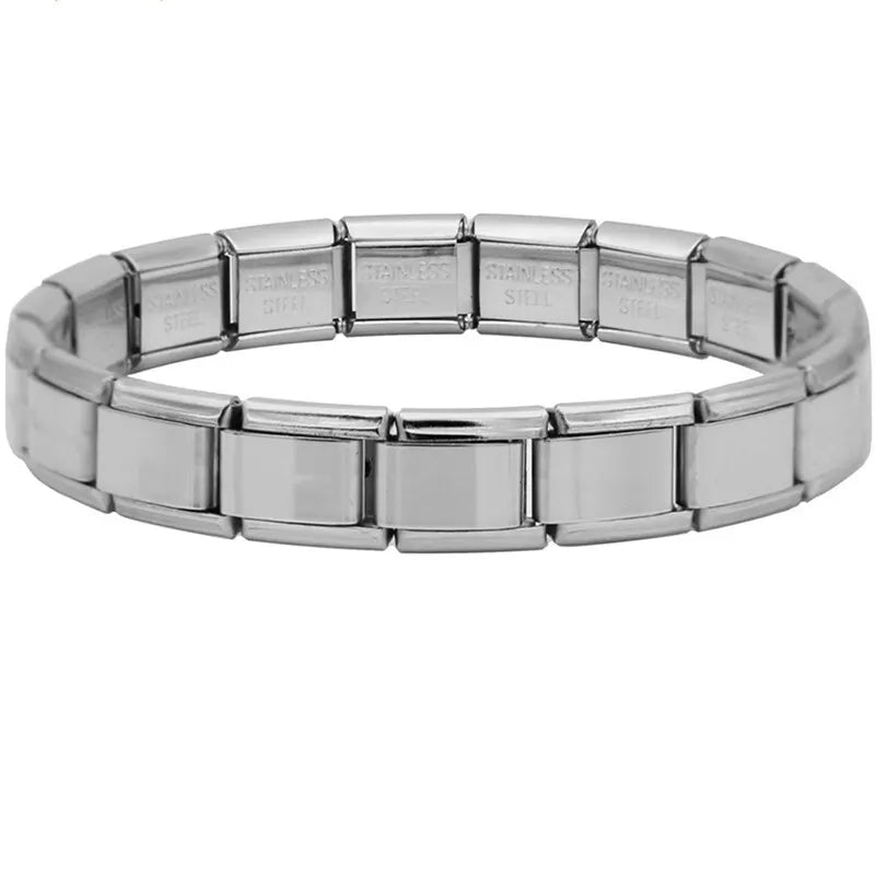 9 mm Wide Stainless Steel Bracelets Simple Trendy Style Daily Wear Silver-Color Charm Bracelet For Women On Party Unisex Style