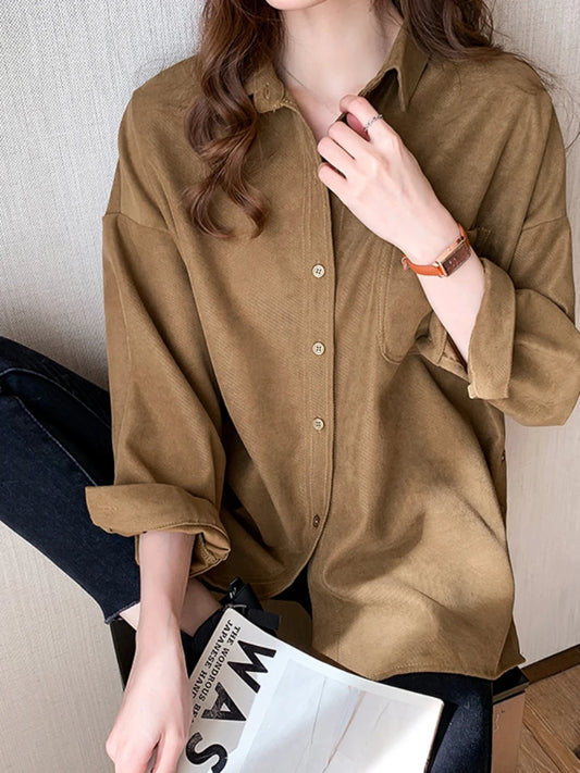 Plus Size Korean Style Blouses Long Sleeve Clothes Office Autumn Shirt Women Shirts Winter Clothes Elegant Women Blouses