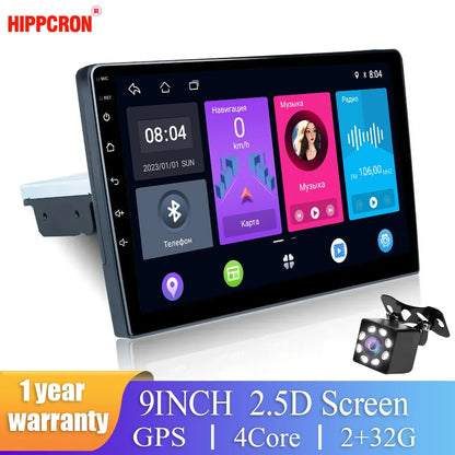 Hippcron Android 11 Car Radio 1 Din Autoradio 2G 32G Universal 7"/9" WIFI GPS Bluetooth Audio Multimedia Video Player