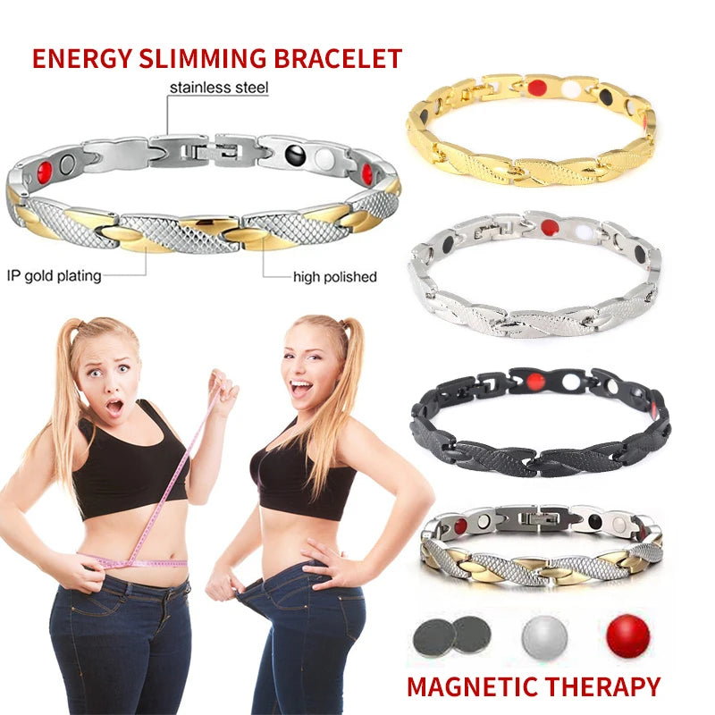 Fashion Magnetic Stainless Steel Men's and Women's Bracelets Twisted Health Therapy Magnetic Weight Loss Jewelry Bracelet