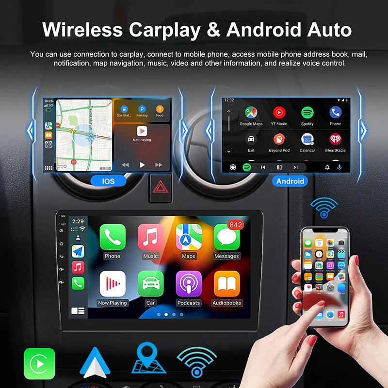 7"/9"/10" Universal 2Din Car Radio 4GB Android 13 Carplay Android Auto GPS BT Automotive multimedia Car intelligent systems