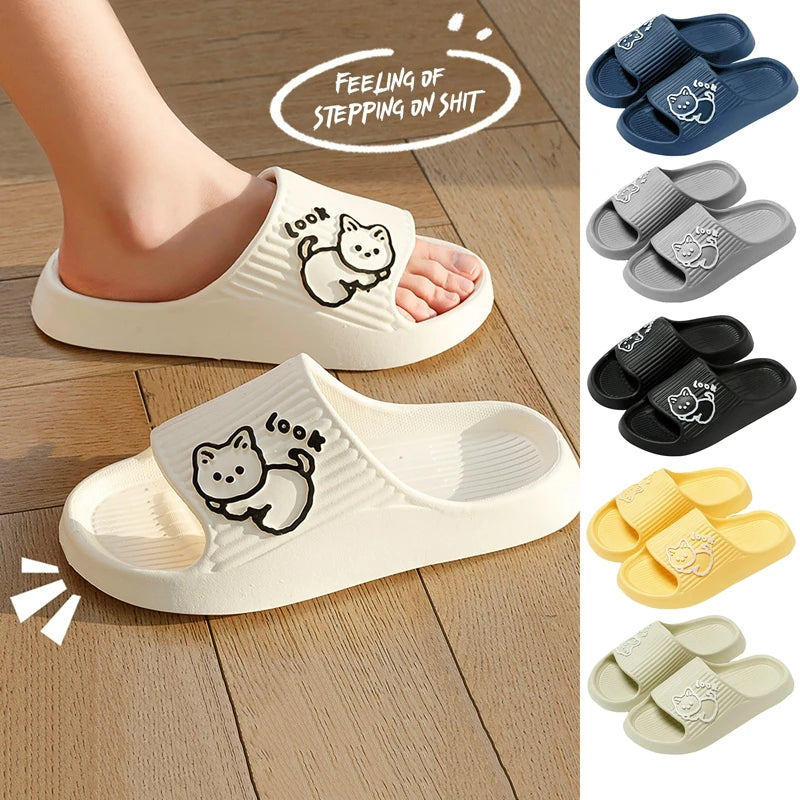 Cloud Slippers Women Shoes Summer Slippers Cartoon Bear Flip Flops Beach Shoes Women Flat Sandals Indoor Bathroom Slides Men