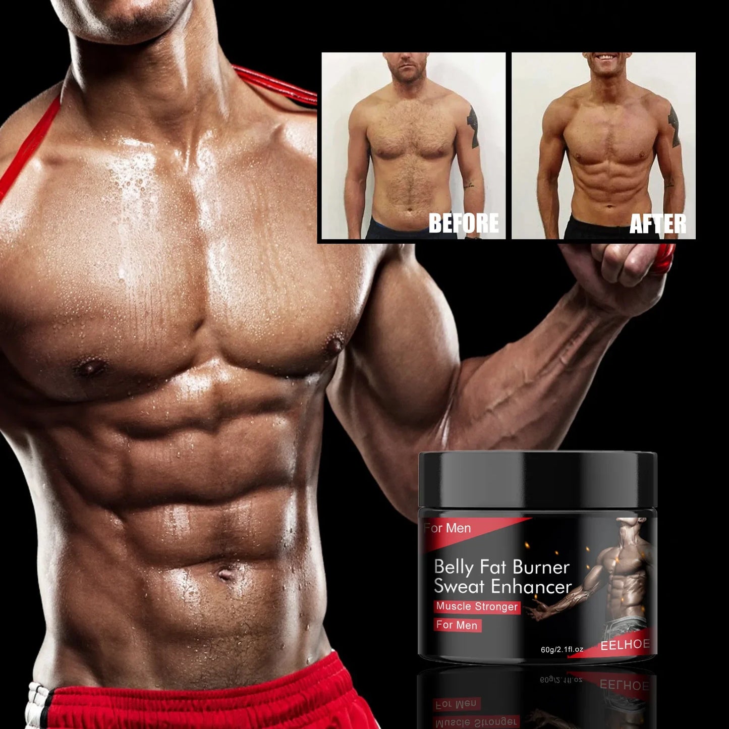 Abdominal Cream Men's Shaping Cream Exercise Sweating Burn Fat Massage Cream To Strengthen Belly Muscle Sculpting Beauty Health