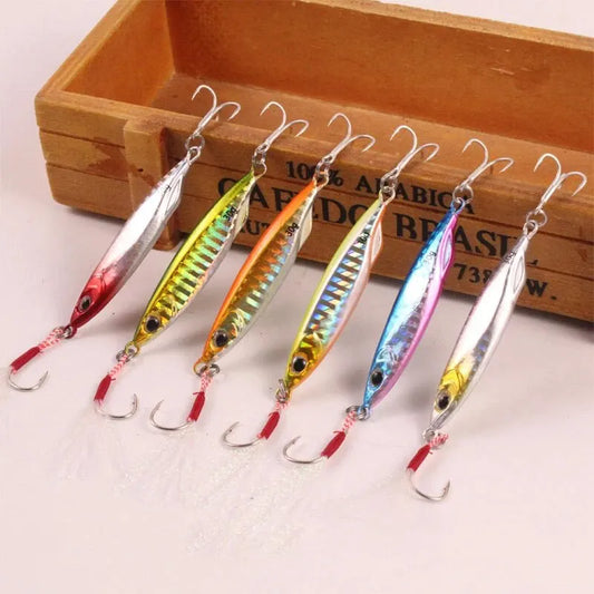 BURLE Fish Jig High Quality Bass Lure Deep Sea Knife Metal Slow Jig Lure Saltwater Fast Sinking Fishing Lures