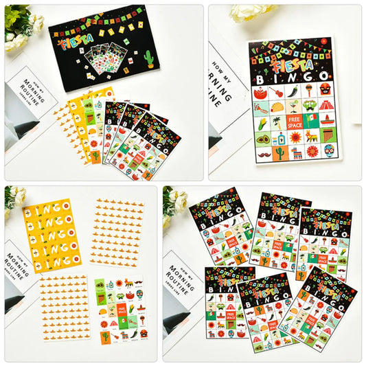 Party Game Intellectual Development Plaything Game Set Bingo Fun Paper Party Game Accessory Bingo Game Kit Party Game