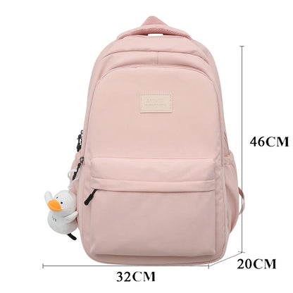 JOYPESSIE Waterproof Teenage Bookbag Nylon Rucksack Fashion Girl Backpack Women Shoulder Bag High School Schoolbag Black Mochila