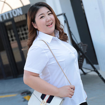 Plus Size White Shirt Women Spring New Office Lady Working Clothes Long Sleeve Bottom Blouse Korean Fashion SlimWomen Clothing