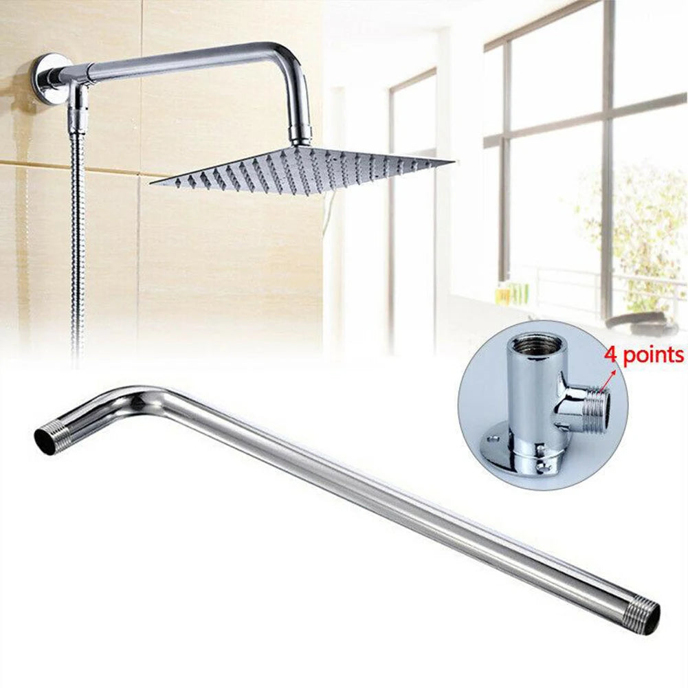 Stainless Steel Shower Arm Bottom Hose Wall Mounted Shower Head Extension Arm Connector Bathroom Shower Head Accessories