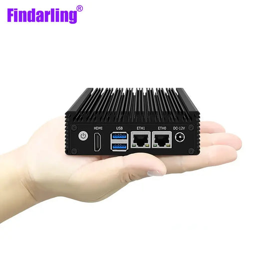 Powerful P2 Mini PC Barebone with J4125/N4000 Quad Core, 2.9Ghz, 2x i226-V 2.5G, X86 Fanless Industrial Firewall