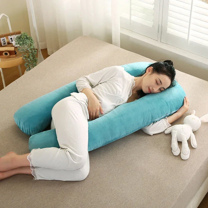 Pregnant Women Pillows Casual Universal Simple Solid Color Soft Abdomen Waist Support U-Shaped Cushion Maternity Body Pillow