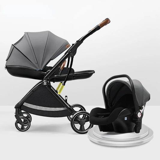 3 in 1 baby stroller Newborn Baby Carriage High Landscape four wheels stroller Folding shock absorption baby accessories