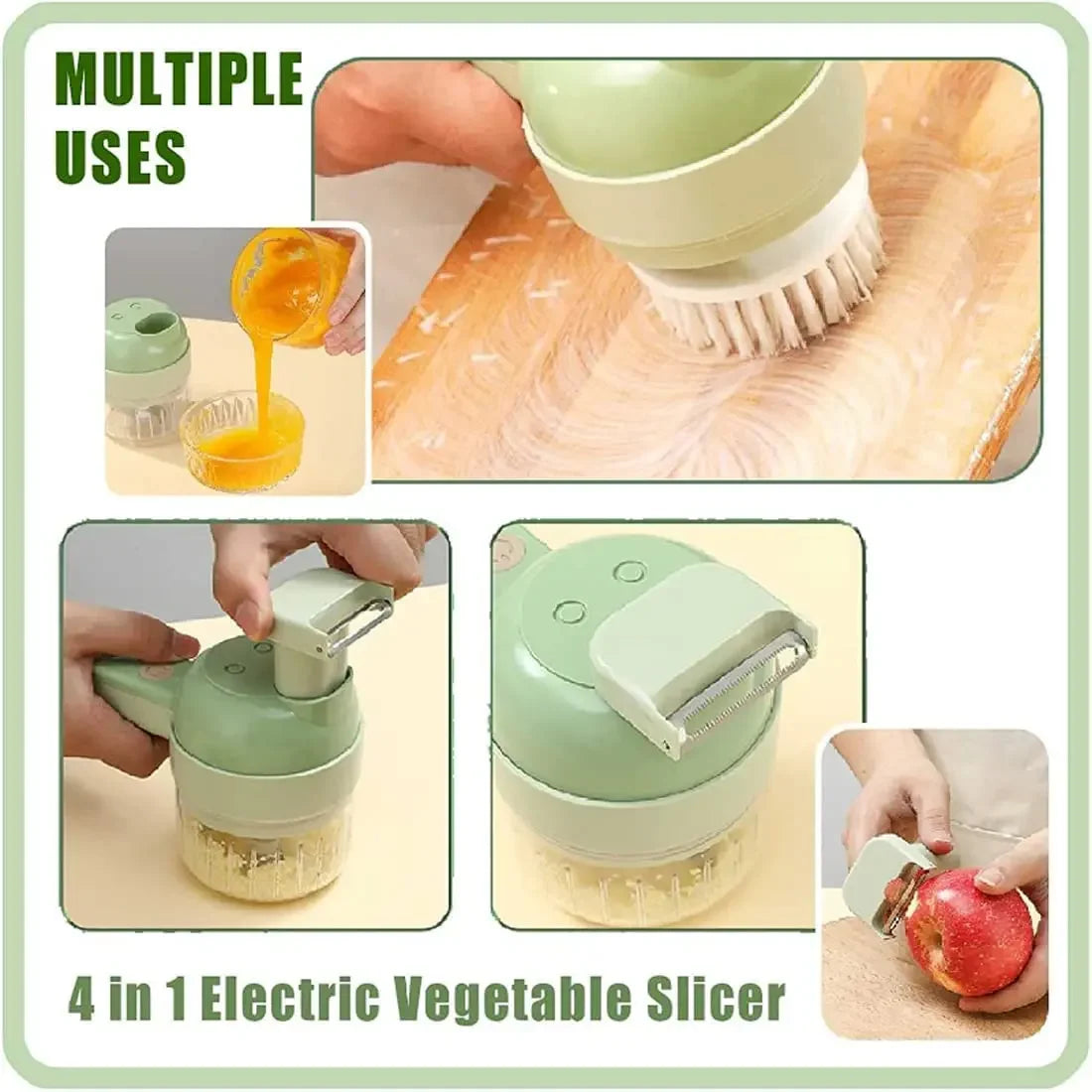 Handheld Electric Vegetable Cutter Set,Wireless Food Processor for Garlic Chili Pepper Onion Ginger Celery Meat with Brus