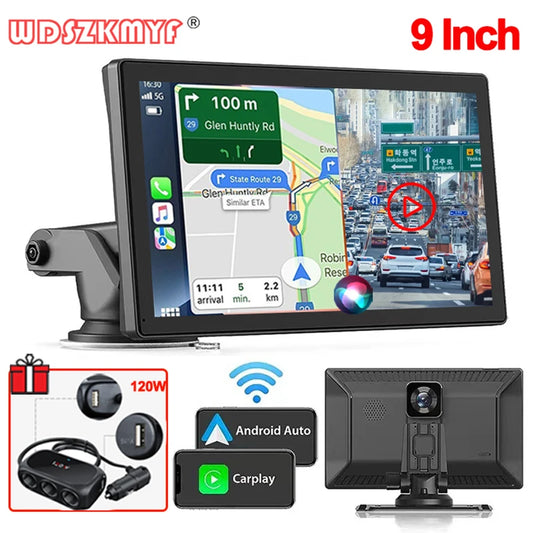 7/9" Wireless Carplay Android Auto Automotive Multimedia GPS Car Play Car radio With Built-in Dashcam Car intelligent systems