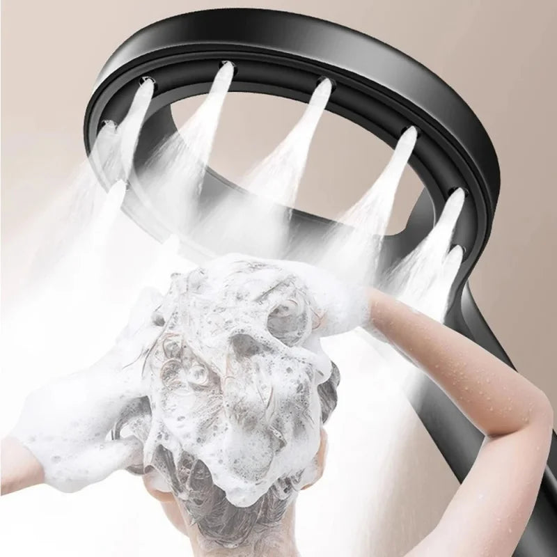 Novel Heart Ring Shower Head High Pressure Showerhead 3Pcs Home Shower Sets Handheld Rain Spray Booster Mixer Bathroom Accessory