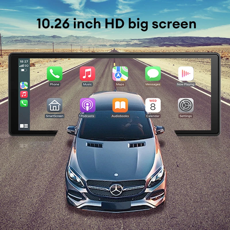 10.26inch Carplay MP5 Player Portable BT Touch Srceen Wireless Carplay Android Auto Car Radio for Apple Or Android Video Stereo