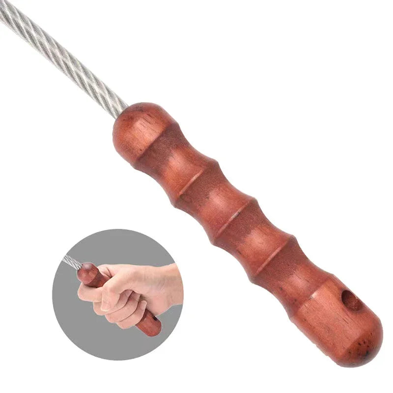 Tactical Whip Wood Handle Emergency Tool Self Defense Aluminum Anti Skid Glass Breaker Emergency Hammer Survival Kit