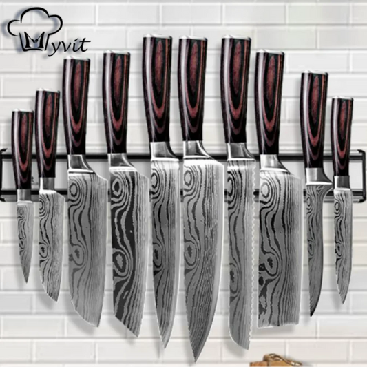 Kitchen Knives Set Chef knife 7CR17 High Carbon Stainless Steel Santoku knife Sharp Cleaver Slicing Knife Damascus Pattern