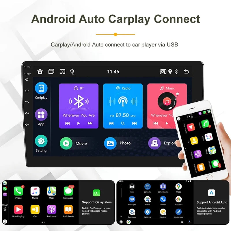 7/9/10Inch Car Radio 2 Din GPS Android auto Carplay Apple Wireless Carplay Automotive Multimedia Player car intelligent systems