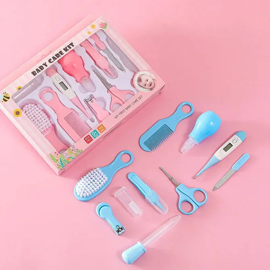 10-piece Set Baby Care Set Baby Nail Clippers Thermometer Toothbrush Care Tools Comb and Brush