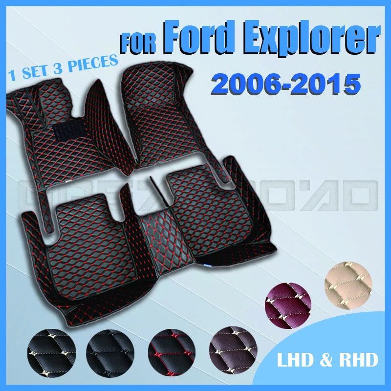 Car floor mats for Ford Explorer 2006 2007 2008 2009 2010 2011 2012 2013 2014 2015 Custom auto foot Pads automobile carpet cover