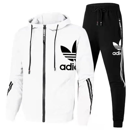 Slim Fit Brand Sportswear Vest Long Sleeve High Quality Running 2 Piece Set Sweatpants Men Winter Sports Suit Men Clothing