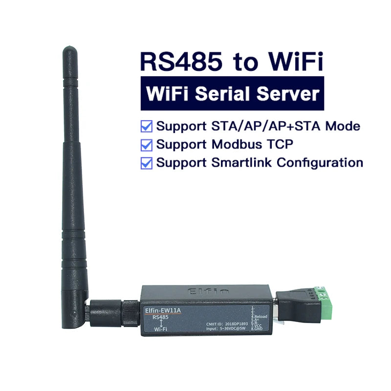 Serial Port RS485 To WiFi Server Converter IOT Device Elfin-EW11A Support TCP Modbus MQTT