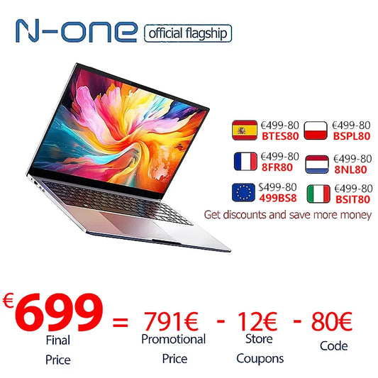 Hot Sale N-one Nbook Ultra AMD Ryzen 7 8845HS Handheld Gaming Laptop Windows 11Pro DDR5 (16+16)GB+1TB SSD Ultrabook Computer