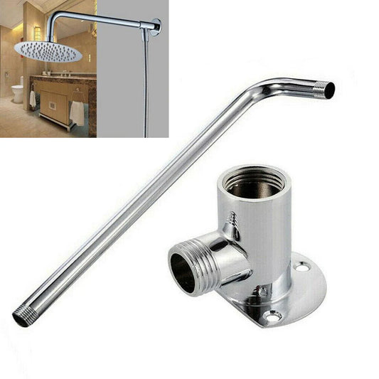 Stainless Steel Shower Arm Bottom Hose Wall Mounted Shower Head Extension Arm Connector Bathroom Shower Head Accessories