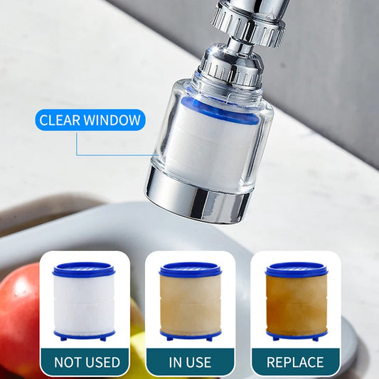 360°Rotating Faucet Filter Kitchen Element Faucet Water Purifier Filter Shower Remove Chlorine Heavy Metal Filtered Purification