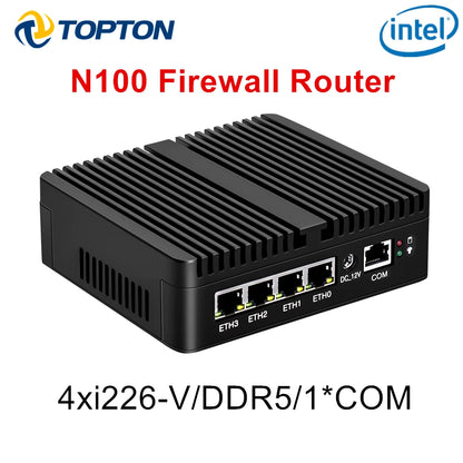 12th Gen Intel N100 Firewall Router 4x i226-V 2.5G LAN N6000 N5105 J4125 NVMe Fanless Mini PC Barebone Computer Proxmox pfSense