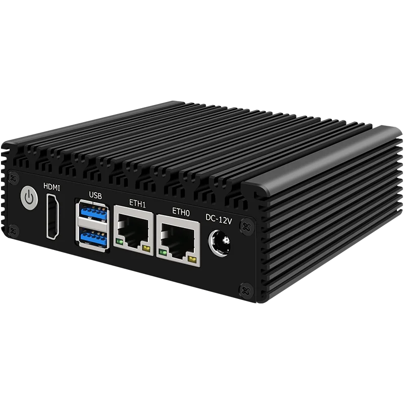 Powerful P2 Mini PC Barebone with J4125/N4000 Quad Core, 2.9Ghz, 2x i226-V 2.5G, X86 Fanless Industrial Firewall