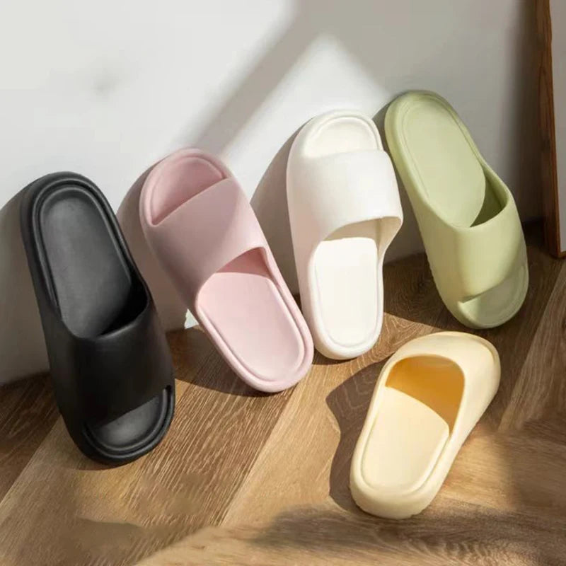 Sunmmer Women's Home Slippers Platform Non-slip Comfortable Bathroom Show Slippers Couple Outdoor Beach Flip Flop Women Men