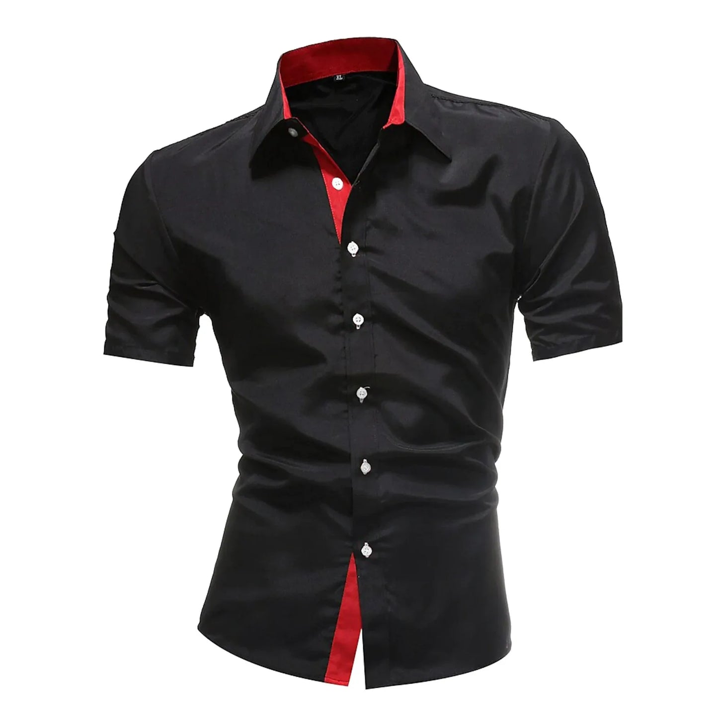 Men's Business Dress Shirts Male Formal Button-down Shirt Summer Solid Color Top Short Sleeved Shirt Daily Casual Top