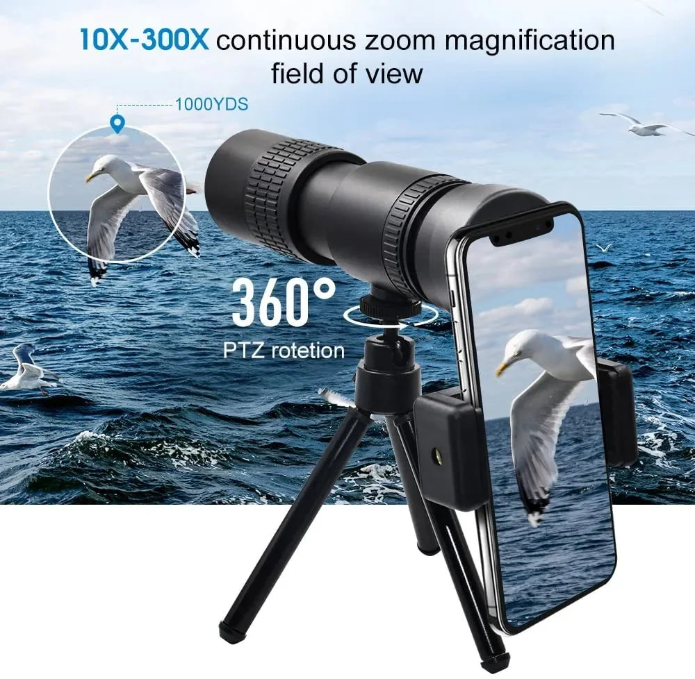 300X40 HD ZOOM Powerful Monocular Telescope Portable Binoculars with Tripod Long Range Telescope Hunting Camping Travel