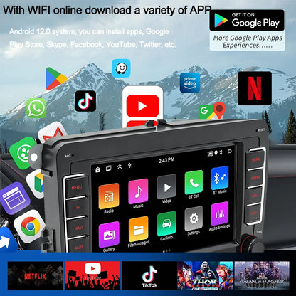 7inch Car Radio GPS Navigation Wireless Carplay Android Multimedia Player for Volkswagen Golf Polo Passat B6 B7 CC Skoda Jetta