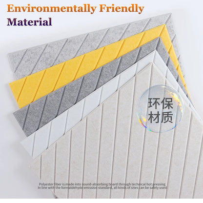 10Pcs/Pack Creative Twill Design Eco-friendly Polyester Panel 50x50cm Self-Adhesive Soundproof Wall Panels For Office,Piano Room